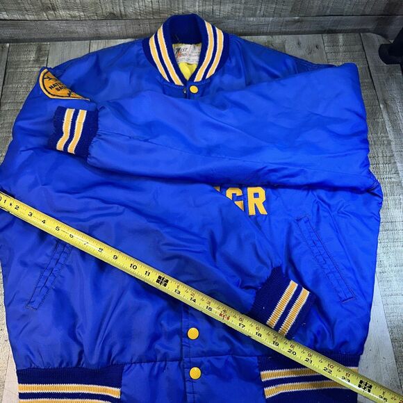 Men’s Vintage 1970S Baseball Jacket Westwind Size Large Blue Raiders - Picture 10 of 13